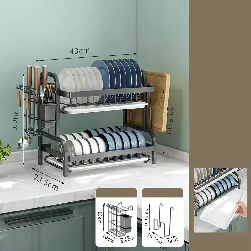 Maximize Your Storage 2-Tier Dish Drying Rack